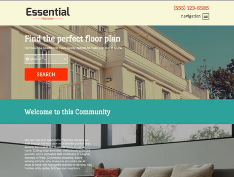 Essential Premium apartment website design