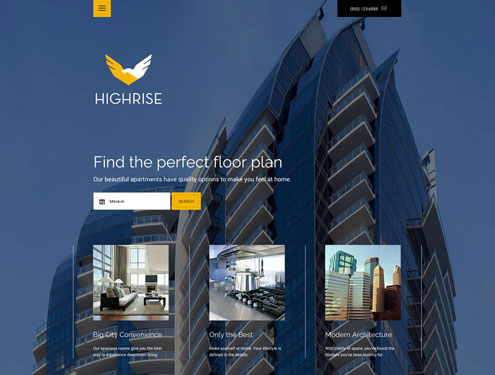 Highrise Premium apartment website design