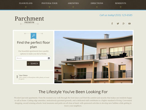 Parchment Premium apartment website design