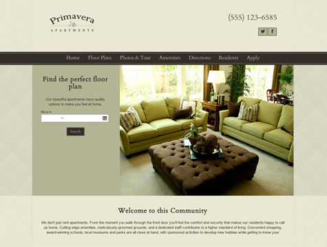 Primavera Premium apartment website design