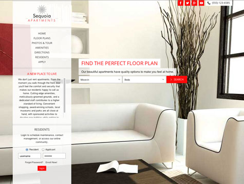 Sequoia Premium apartment website design