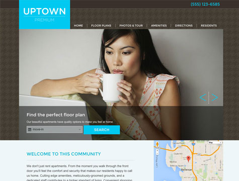 Uptown Premium apartment website design