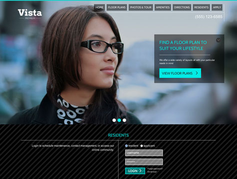 Vista Premium apartment website design