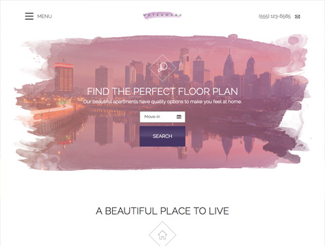 Watermark Premium apartment website design